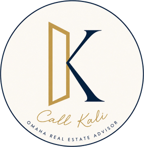 Call Kali gold monogram seal with signature and Omaha Real Estate Advisor tagline